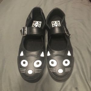 Black Kitty Face VLK Mary Janes by TUK